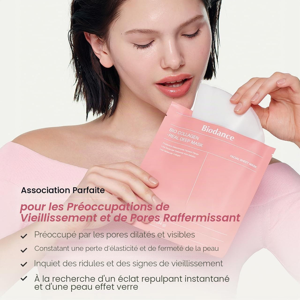 Masque visage hydrogel Bio-Collagen Real Deep - Biodance